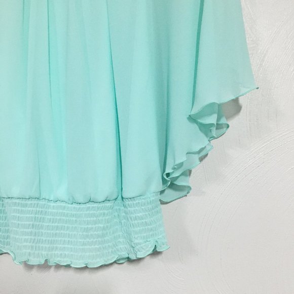 A. Byer | Mint Sheer Flowy Layered Blouse - Picture 4 of 10